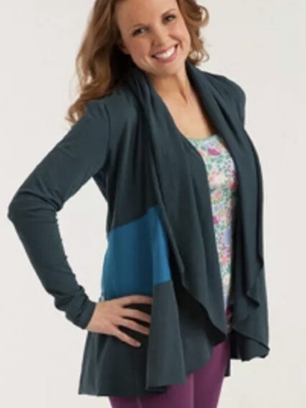 Matilda Jane It’s a Wonderful Parade Blue Teal Jersey Cardigan Wrap Open Front